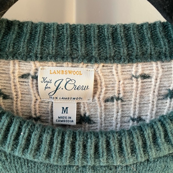 J Crew 100% Lambs Wool Fair Isle Duck Labrador Dog Christmas Hunting Sweater - Picture 3 of 3